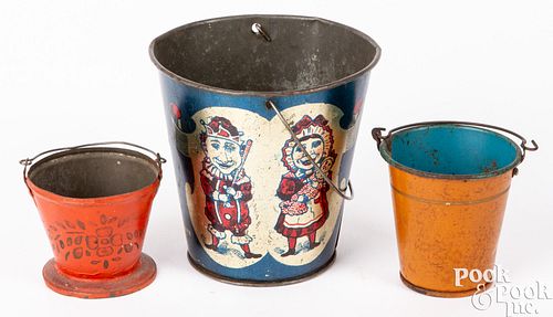 TIN PUNCH AND JUDY SAND PAILTin