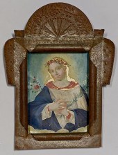 TIN RETABLO, VIRGIN MARYHandpa
