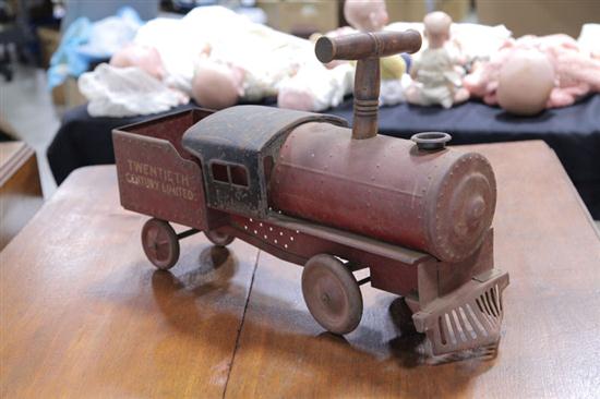 TIN RIDE-ON TRAIN TOY. American 