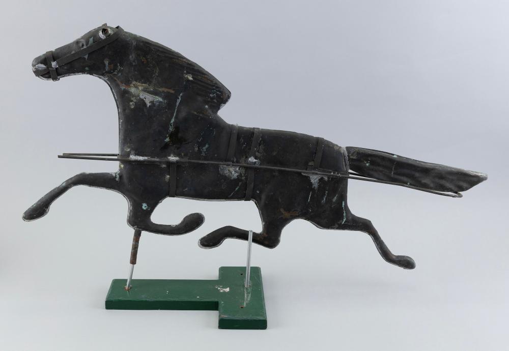 TIN RUNNING HORSE WEATHER VANE 20TH