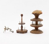 TIN SEWING BIRD, TIERED SPOOL