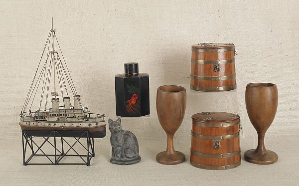 Tin ship model together with a