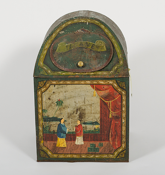 Tin Tea Bin American. A painted tin