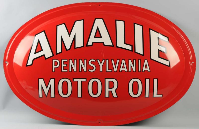 Tin Tin Amalie Motor Oil Sign. 