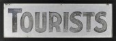 TIN TRADE SIGN "TOURISTS" LATE