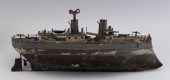 TIN WIND-UP TOY BATTLESHIP ATT