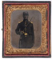 TINTYPE, CIVIL WAR SOLDIER W/
