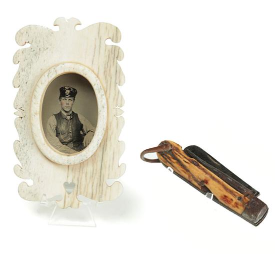 TINTYPE PORTRAIT IN A SCRIMSHAW
