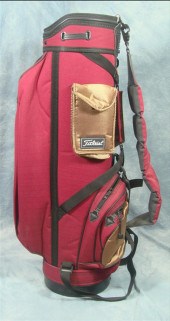 Titleist, red and gold cart ba