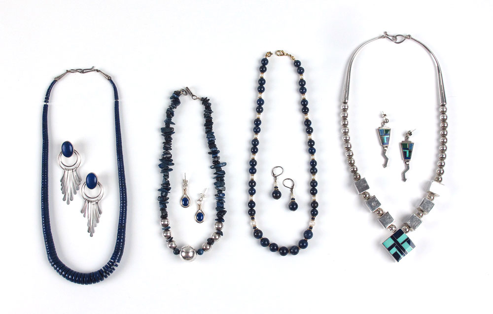 T.L. STERLING AND LAPIS JEWELRY: