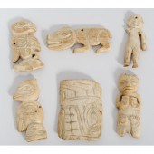 Tlingit Bone Amulets lot of 6