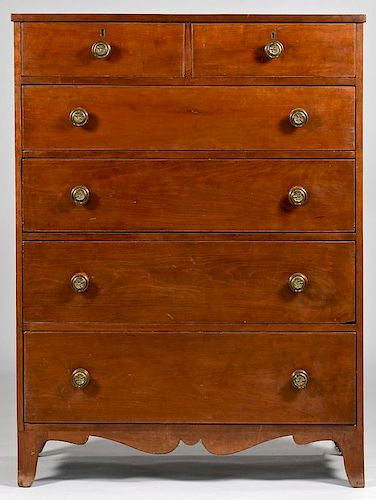 TN CHERRY HEPPLEWHITE TALL CHEST OF
