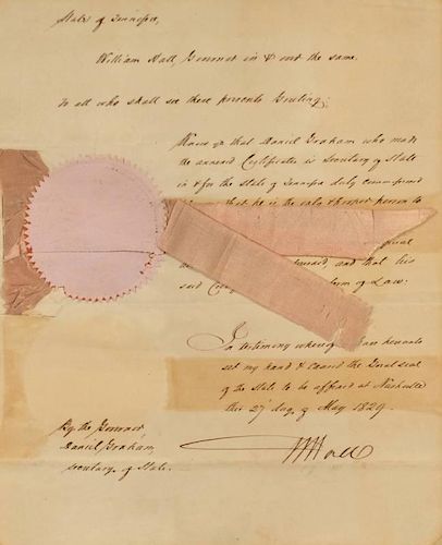 TN GOV. WILLIAM HALL SIGNED