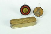 TOBACCO BOX AND TWO SNUFF BOXE