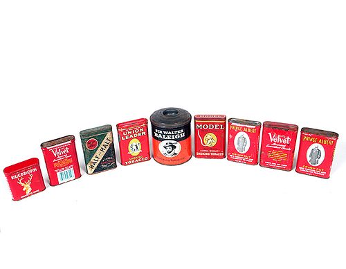 TOBACCO TINSNine tobacco tins in