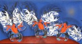 TOBEY Alton. Oil on Canvas of