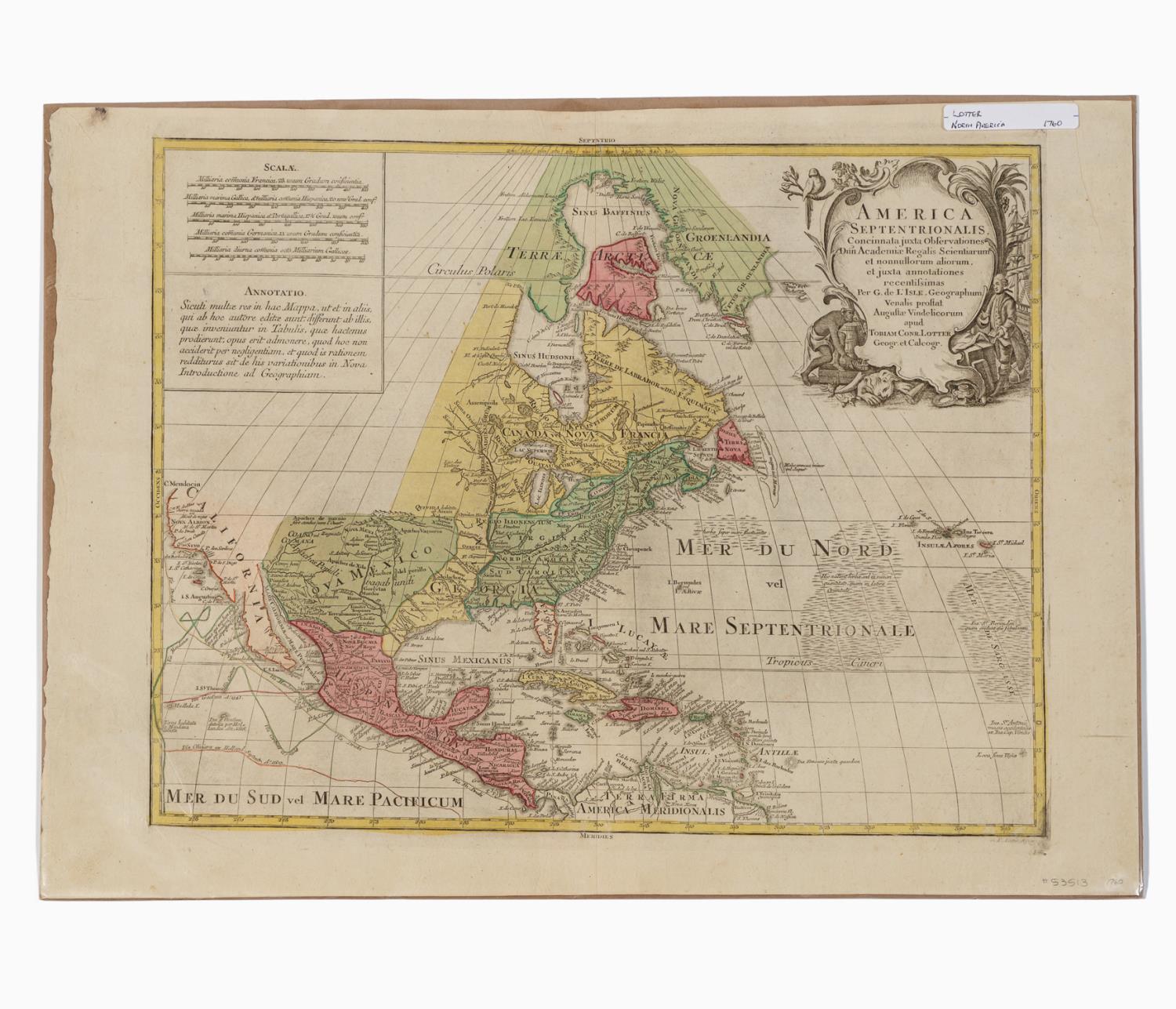 TOBIAS LOTTER, MAP OF NORTH