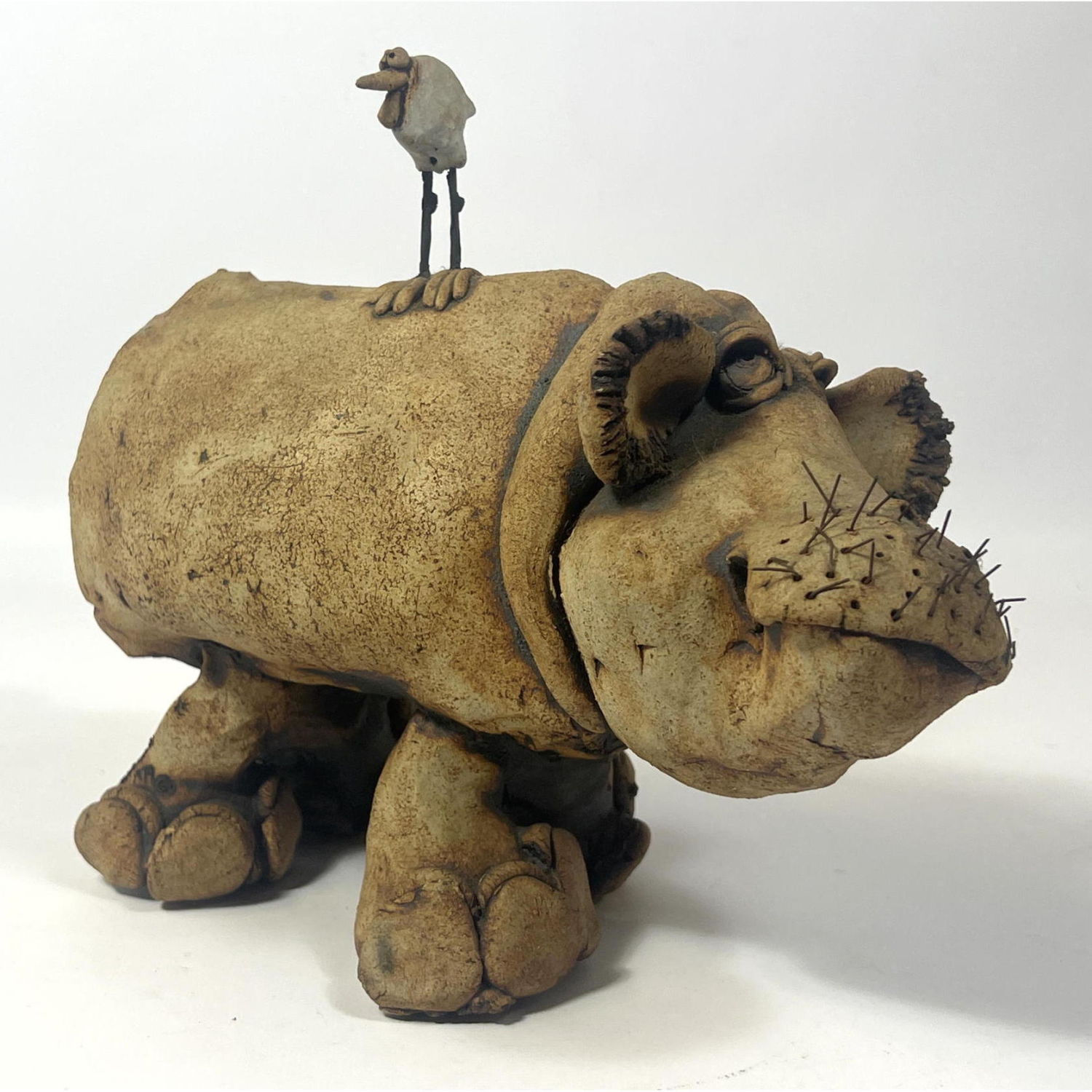 TODD WARNER Pottery Hippopotamus
