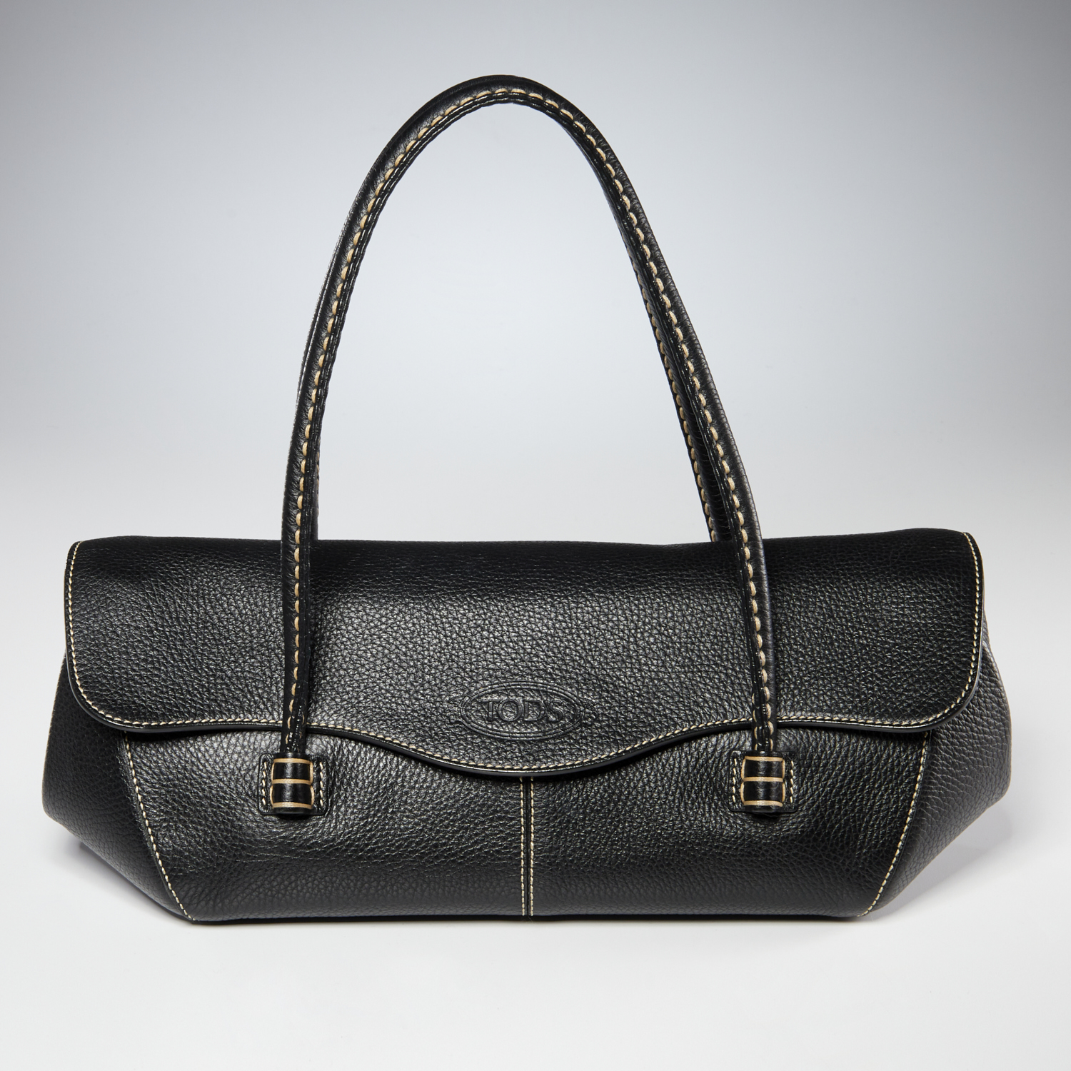 TOD'S CONTRAST STITCH LEATHER
