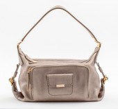 TOD'S METALLIC SILVER LEATHER