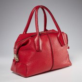 TOD'S RED PEBBLED LEATHER HAND