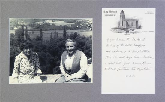 *TOKLAS ALICE B. Autographed letter