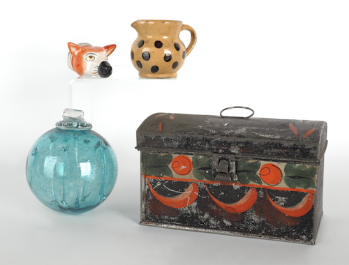 Tole box 19th c. together with a