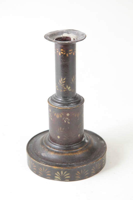 TOLE CANDLESTICK.  American  mid