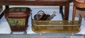 TOLE DECORATED COAL BIN & FIRE