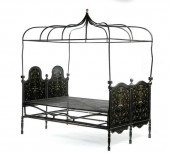 TOLE DECORATED DOUBLE BED.  Eu