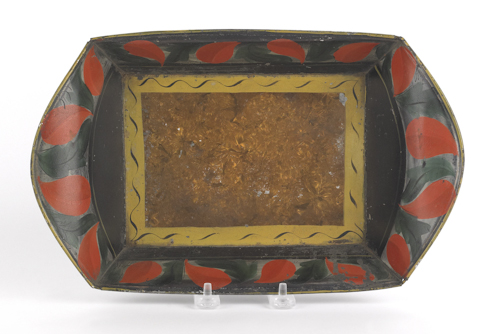 Tole decorated tin bread tray