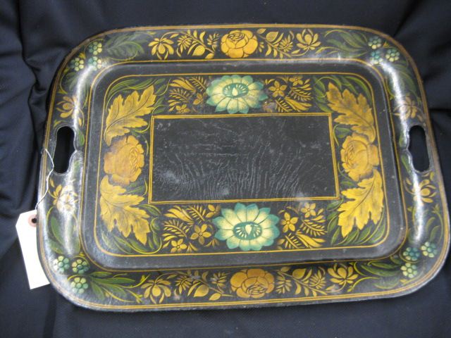 Tole Decorated Tin Tray cut-out