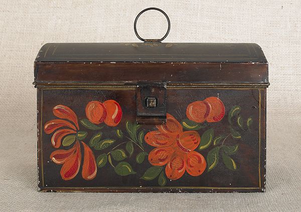 Tole dome lid box early 20th c.