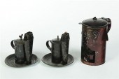 TOLE FOOD WARMER AND TWO LAMPS