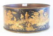 TOLE GILT DECORATED CACHEPOT,