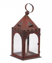 TOLE PAINTED CANDLE LANTERN Re