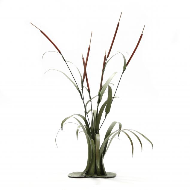 TOLE SCULPTURE OF CATTAILS 20th