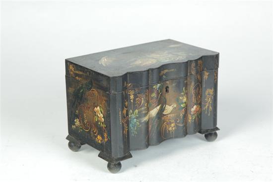 TOLE TEA CADDY.  European  mid 19th