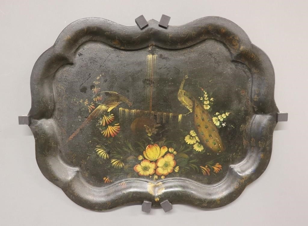 Tole tray decorated with