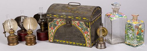 TOLEWARE BOX, FLUID LAMPS,