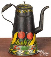 TOLEWARE COFFEE POT, 19TH C.To