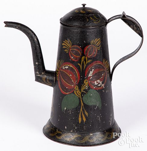 TOLEWARE COFFEE POT, 19TH