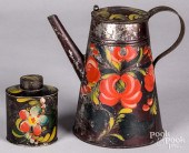 TOLEWARE COFFEE POT AND TEA CA