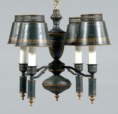 Toleware light fixture, central urn