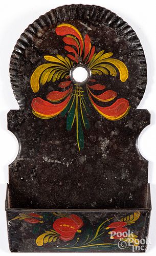 TOLEWARE MATCH HOLDER, 19TH