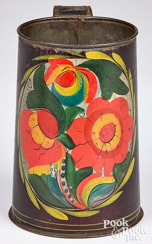 TOLEWARE MUG, 19TH C.Toleware