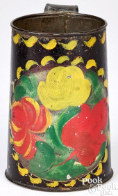 TOLEWARE MUG WITH FLORAL DECOR
