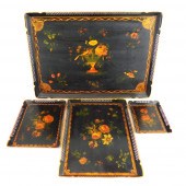 TOLEWARE, SET OF FOUR TRAYS, 2