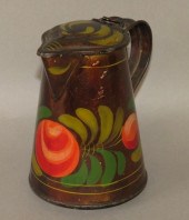 TOLEWARE SYRUP JUG ATTRIBUTED