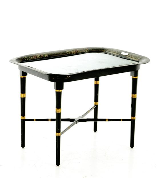 Toleware tray on stand 19th century